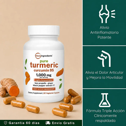 Cápsulas de Cúrcuma | Triple Acción Antiinflamatoria